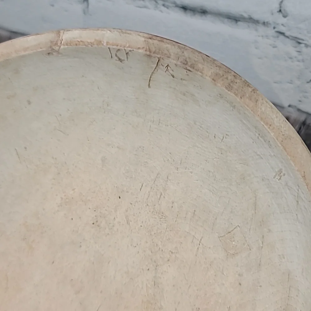 Vintage Farmhouse Mid Century Modern Wooden Large Hand Carved Dough/Salad Bowl